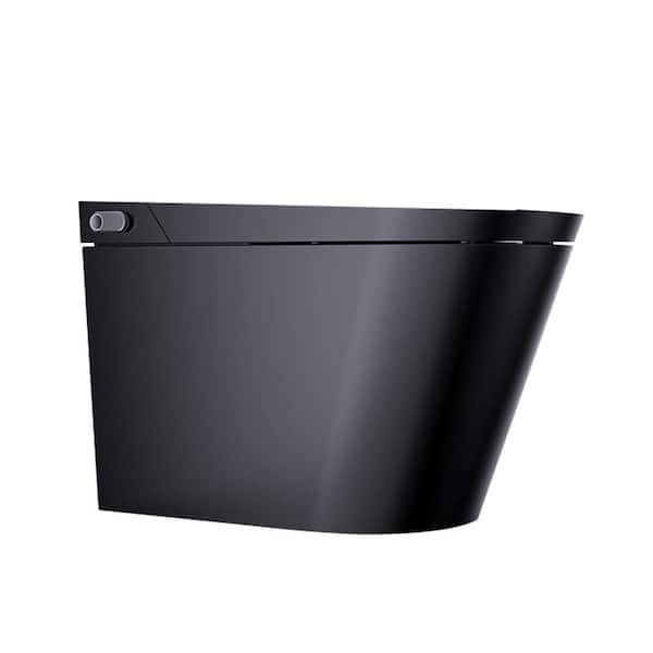 S-Z Elongated Smart Bidet Toilet 1.34 GPF in Black with Auto Open/Close, Auto Flush, Heated Seat and Foot Sensor