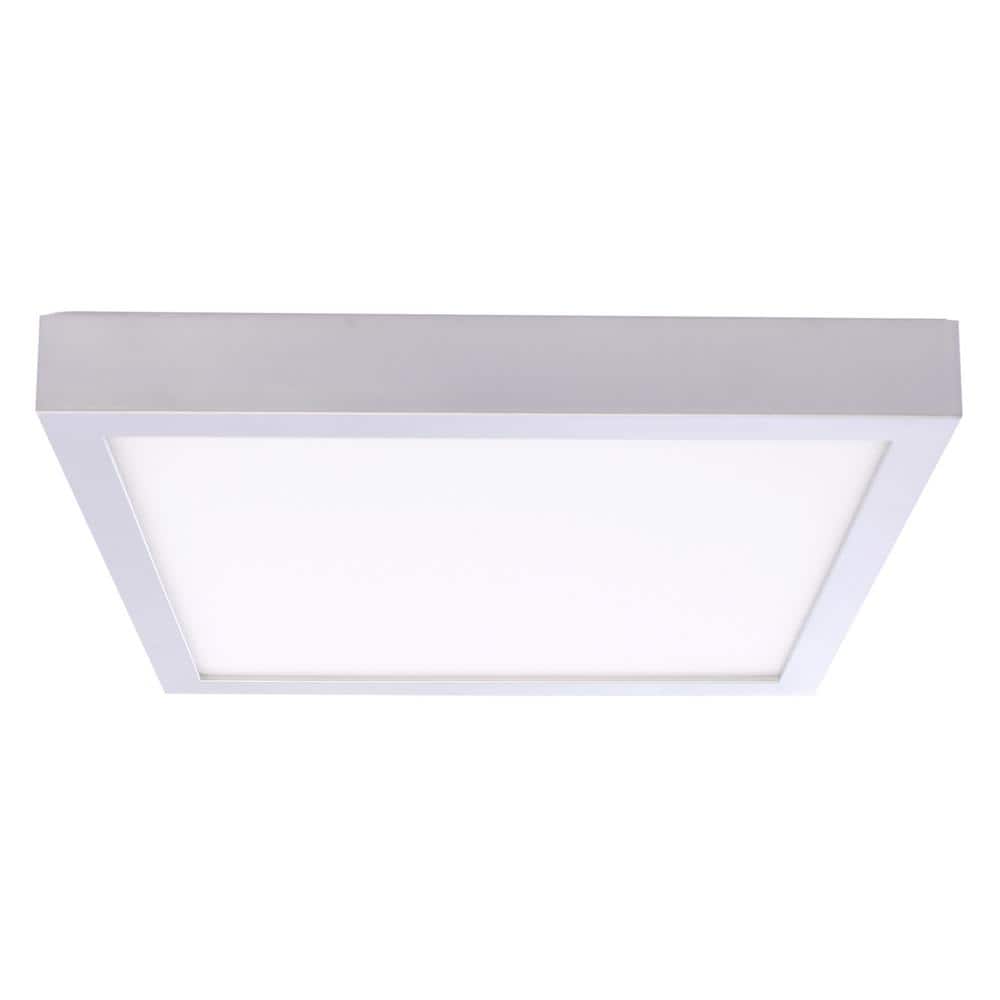 20-Watt Silver Integrated LED 9 in. Ceiling Flush Mount