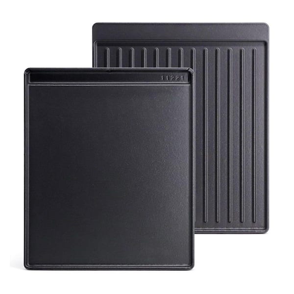 2-Piece Matte Enamel Cast Iron Reversible Pre-Seasoned Griddle/Skillet Set for Gas, Electric, Charcoal, Propane Cooktops