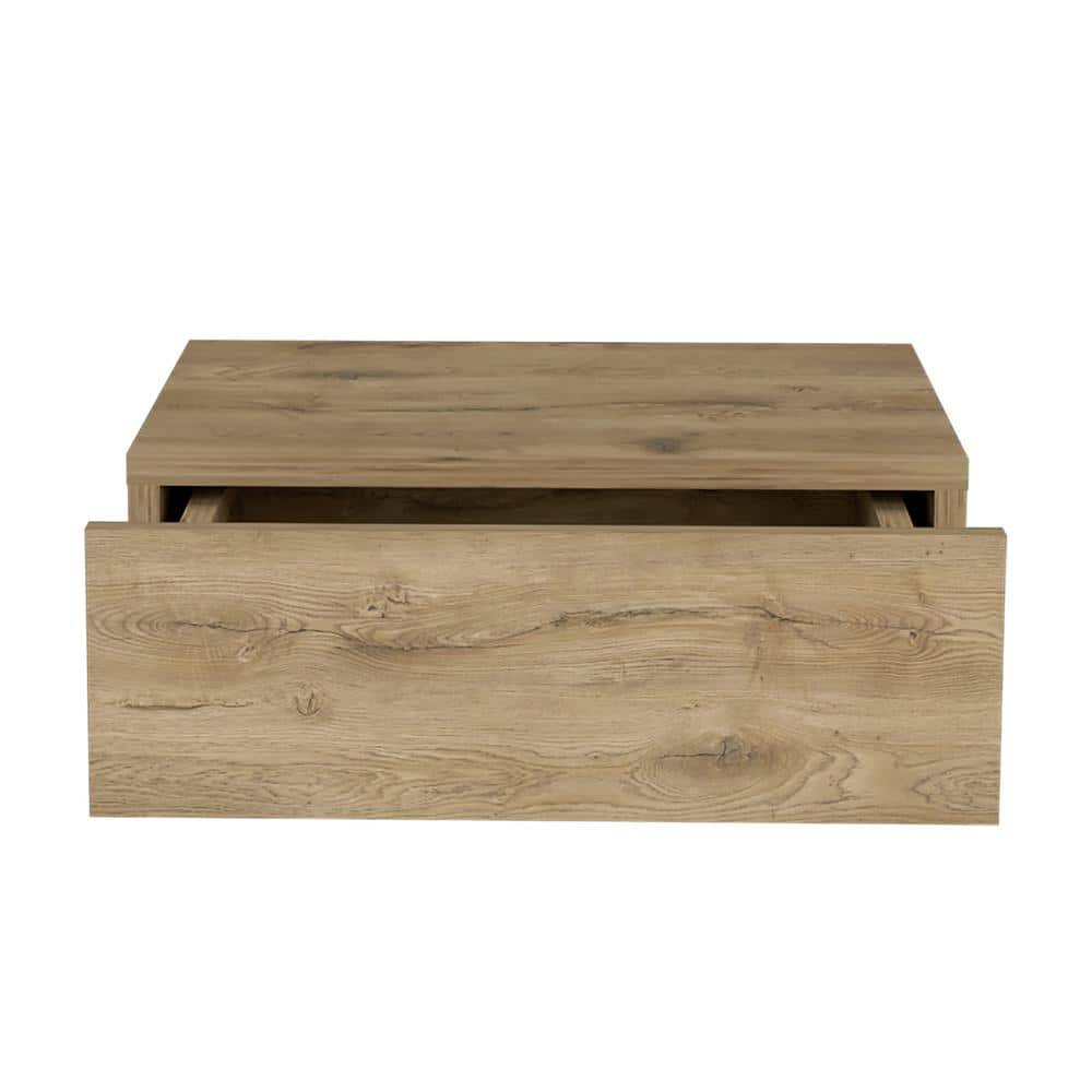 New 15.7 in. W x 13.4 in. D Modern Floating Wall-Mounted Pine Decorative Wa
