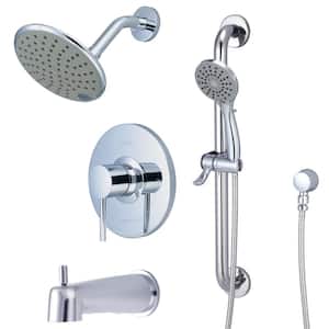 Single-Handle 1-Spray Tub and Shower Faucet Trim Set in Polished Chrome (Valve Included)