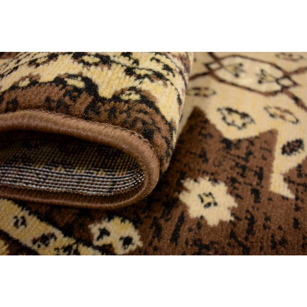Taftan Brown and Cream Synthetic Runner Rug