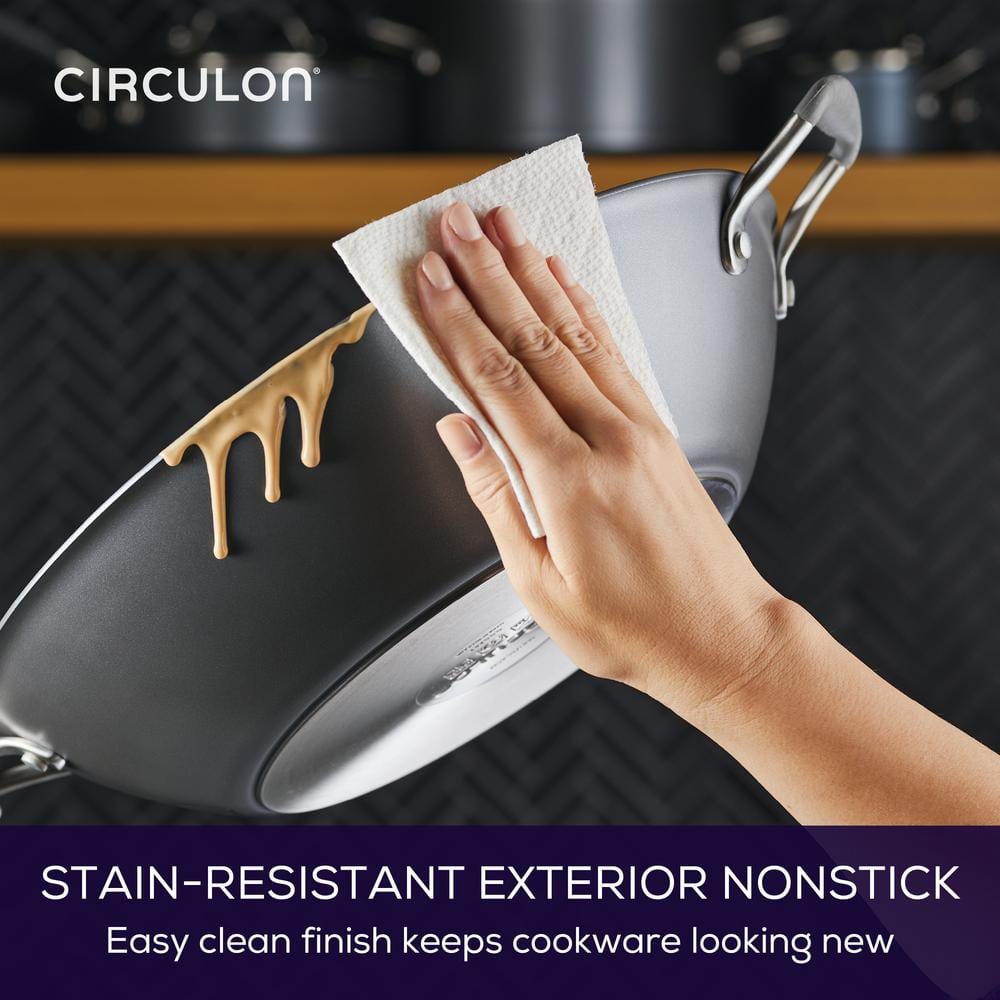 Graphite 14'' Nonstick Aluminum Wok with Stainless Steel Lid