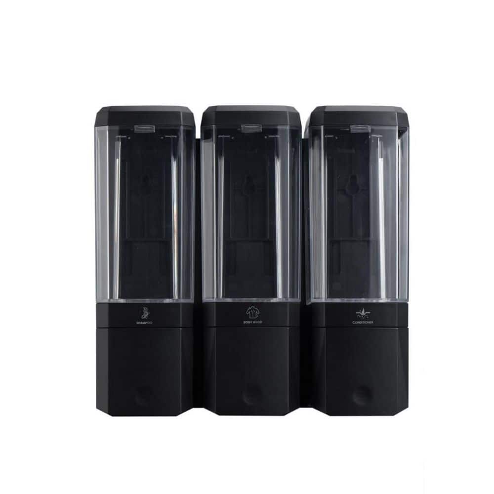 1-Piece Bathroom Accessory Set in Black, Shower Dispenser 3 Chamber No Drill Wall Mounted Shampoo Conditioner Body Wash price history on PriceWatchPro