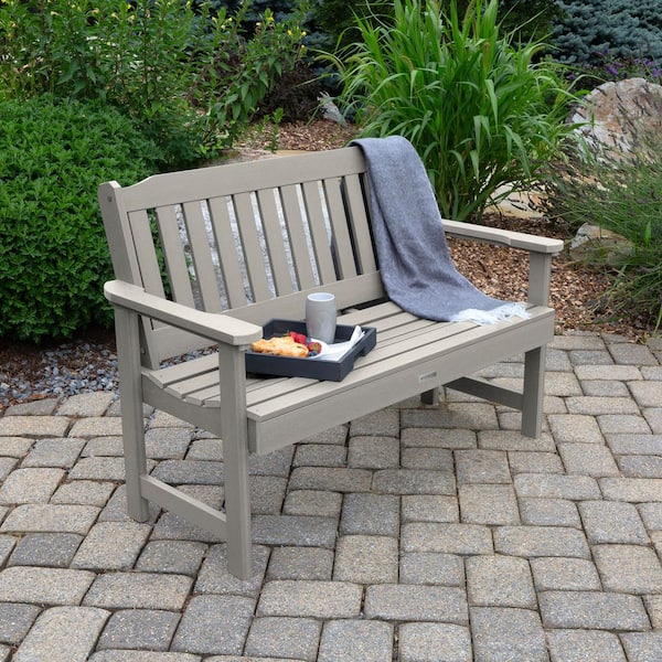 Highwood 4 ft. 2-Person Harbor Gray Recycled Plastic Outdoor Garden Bench