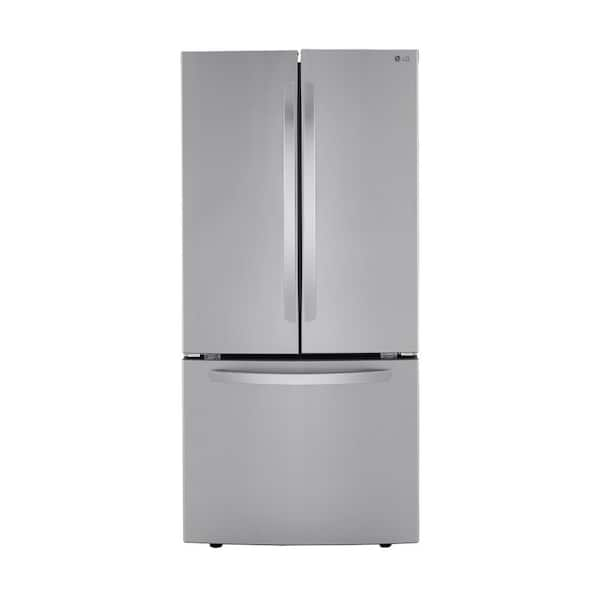 LG Electronics 33 in. 25 cu. ft. 3-Door French Door Refrigerator in  PrintProof Stainless Steel-LRFCS25D3S - The Home Depot