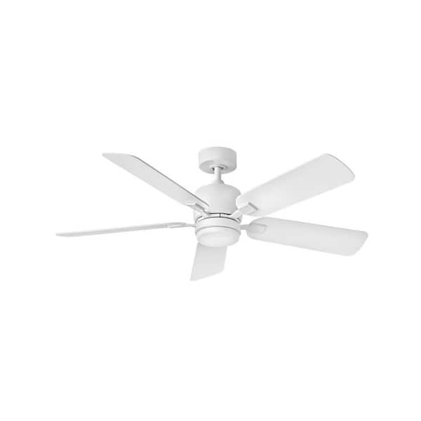 HINKLEY Afton 52 in. Integrated LED Indoor Chalk White Ceiling Fan with Wall Switch
