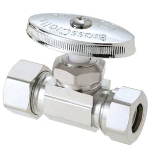 1/2 in. Compression Inlet x 7/16 in. and 1/2 in. Slip Joint Outlet Multi-Turn Straight Valve