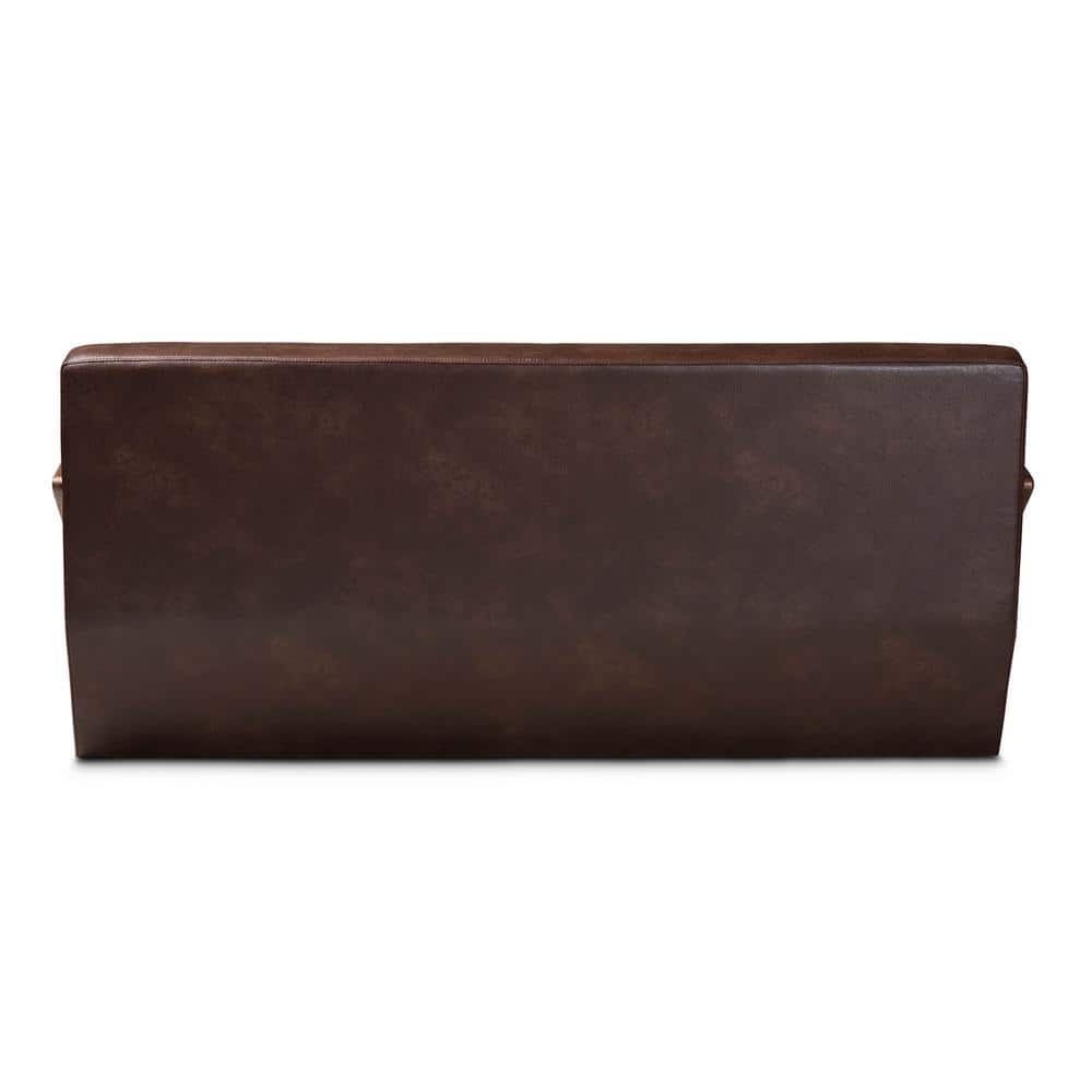 Christa Brown Faux Leather Upholstered Wood Sofa