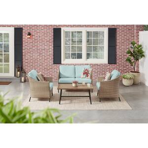 Deals on StyleWell Park Pointe 4-Pcs Wicker Patio Conversation Set w/Cushions