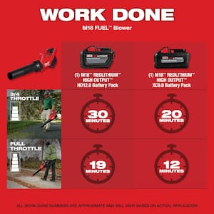 M18 FUEL 120 MPH 500 CFM 18V Brushless Cordless Battery Powered Leaf Blower with Two 5.0Ah Batteries and Charger