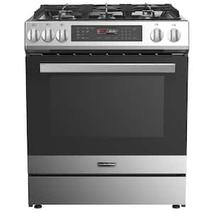 30 in. 5-Burner Slide-in Dual Fuel Range in Stainless Steel with LED Touch Control