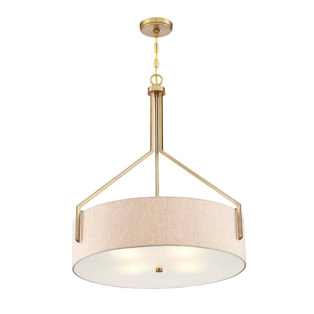 Elara 31'' Brushed Gold and Polished Nickel Drum Pendant Light