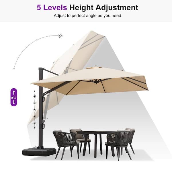 height of patio umbrella SUMMER SALEABCCANOPY Outdoor Waterproof Table 6 Ribs 7.5FT PURPLE LEAF 10 ft. Square