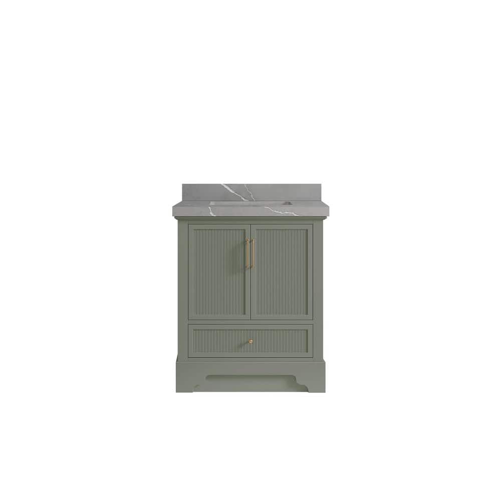 Alys 30 in. W x 22 in. D x 36 in. H Single Sink Bath Vanity Center in Evergreen with 2 in. Piatra Quartz Top price history on PriceWatchPro