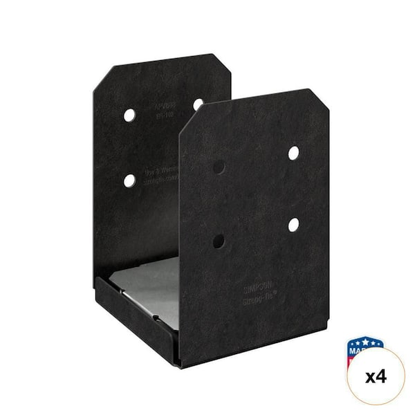Outdoor Accents Avant Collection ZMAX Post Base for 8x8 Lumber, Black Powder-Coated