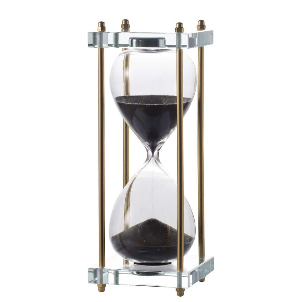 A & B Home Modern Chic, Hourglass - Brass Finish with Black Sand and ...