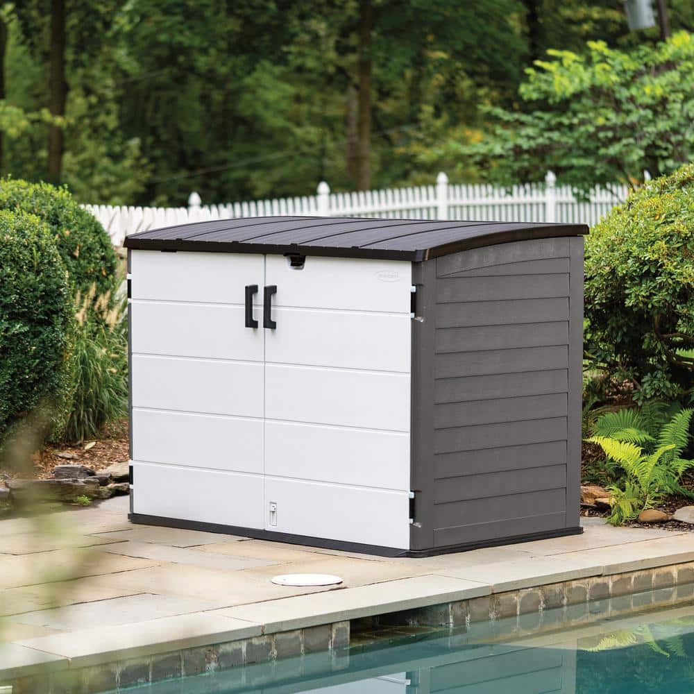 Black 6 x 4 ft Steel-Reinforced Resin Horizontal Shed
