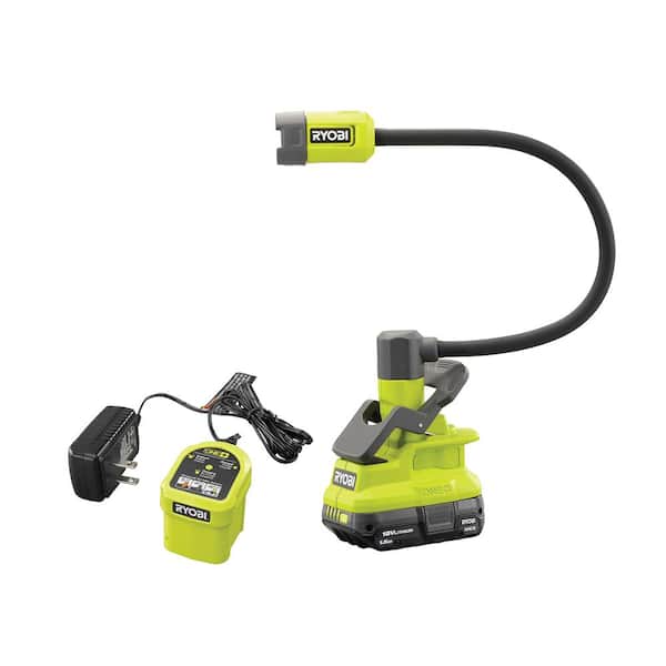 RYOBI ONE+ 18V Cordless Flexible LED Clamp Light Kit with 1.5 Ah Battery and Charger
