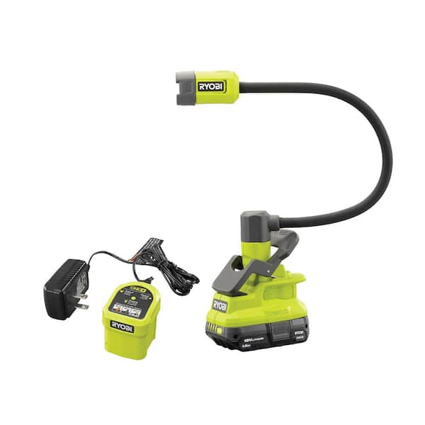 RYOBI ONE 18V Cordless Flexible LED Clamp Light Kit with 1.5 Ah