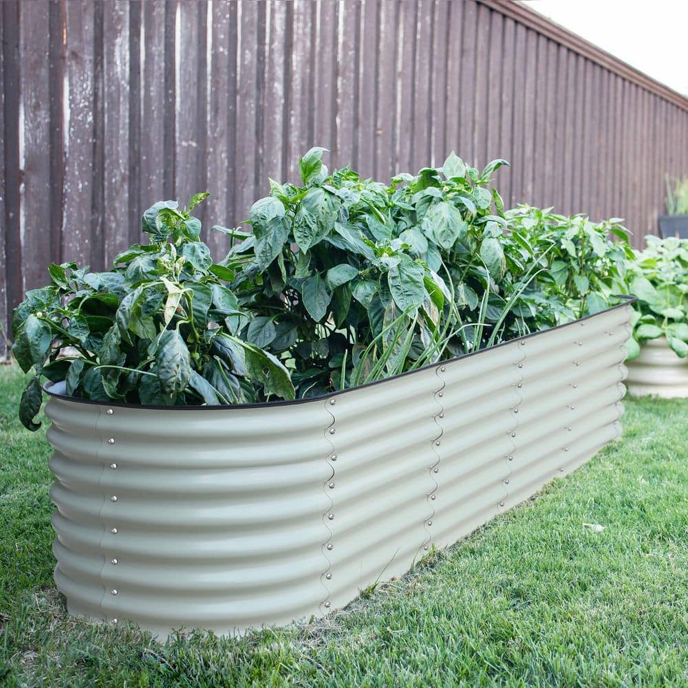 8 ft. x 2 ft. x 2 ft. Galvanized Raised Garden Bed 9-in-1 Planter Box Outdoor, Pearl White price history on PriceWatchPro