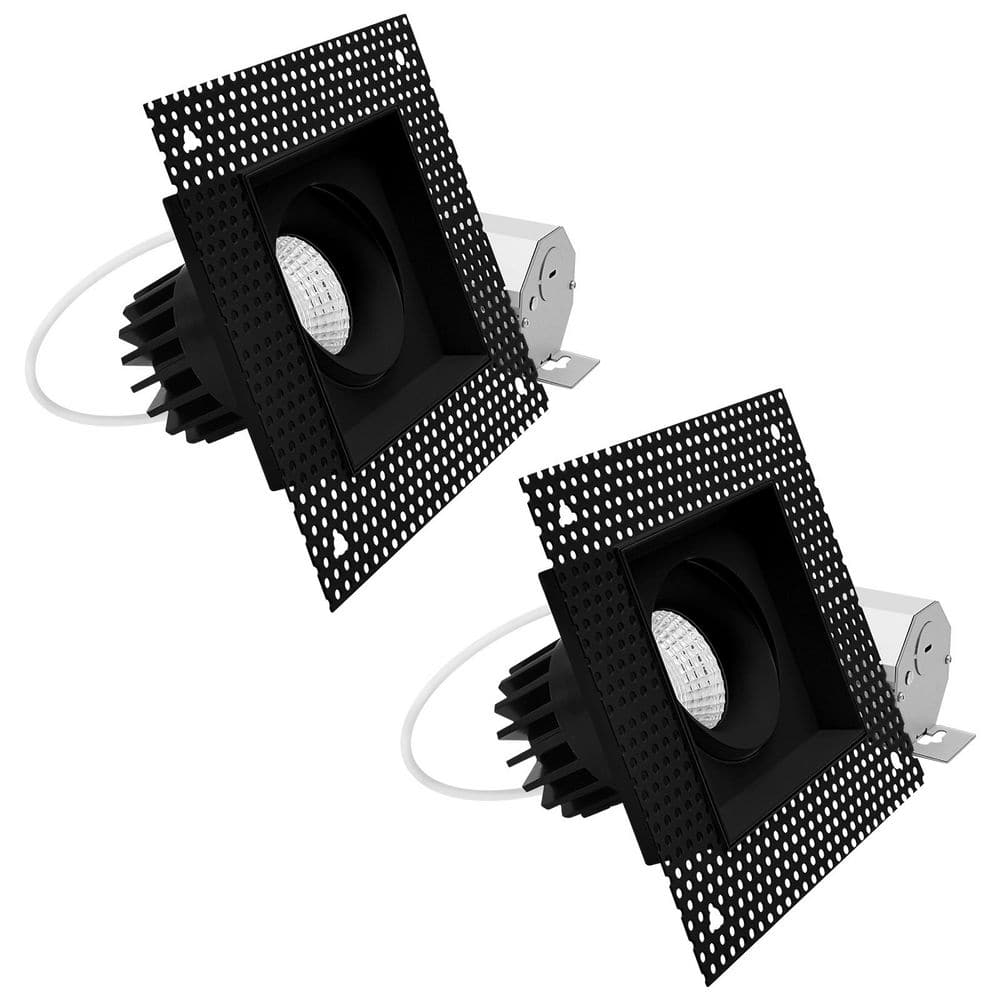1-Head Integrated LED Square Black Regressed Trimless Gimbal Light, 360° + 15° Swivel, 5CCT, 15W, 1000LM Dimmable 2 Pack price history on PriceWatchPro