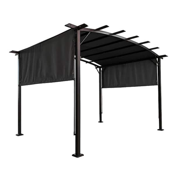 ToolCat 12 ft. x 9 ft. Grey Outdoor Pergola Patio Gazebo with ...