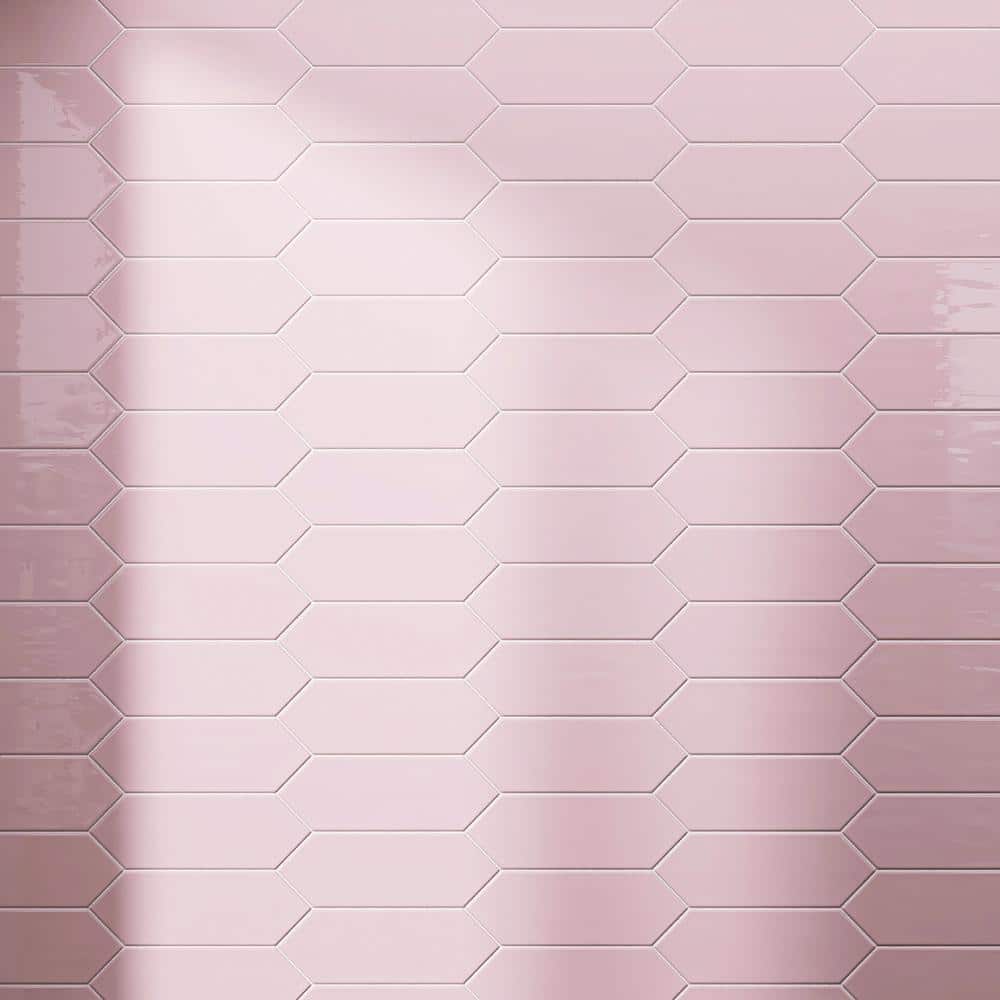 Taylor Pink 3.94 in. X 11.81 in. Polished Ceramic Picket Wall Tile (10.76 sq. ft./Case) price history on PriceWatchPro