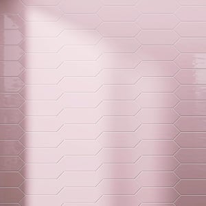 Taylor Pink 3.94 in. X 11.81 in. Polished Ceramic Picket Wall Tile (10.76 sq. ft./Case)