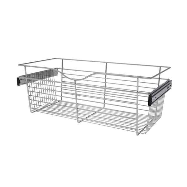 Rev-A-Shelf 11 in. H x 30 in. W Chrome Steel 1-Drawer Wide Mesh Wire ...