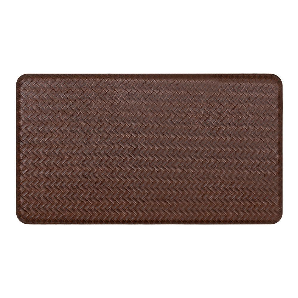 Mohawk Home Woven Faux Leather Brown 18 in. x 30 in. Indoor