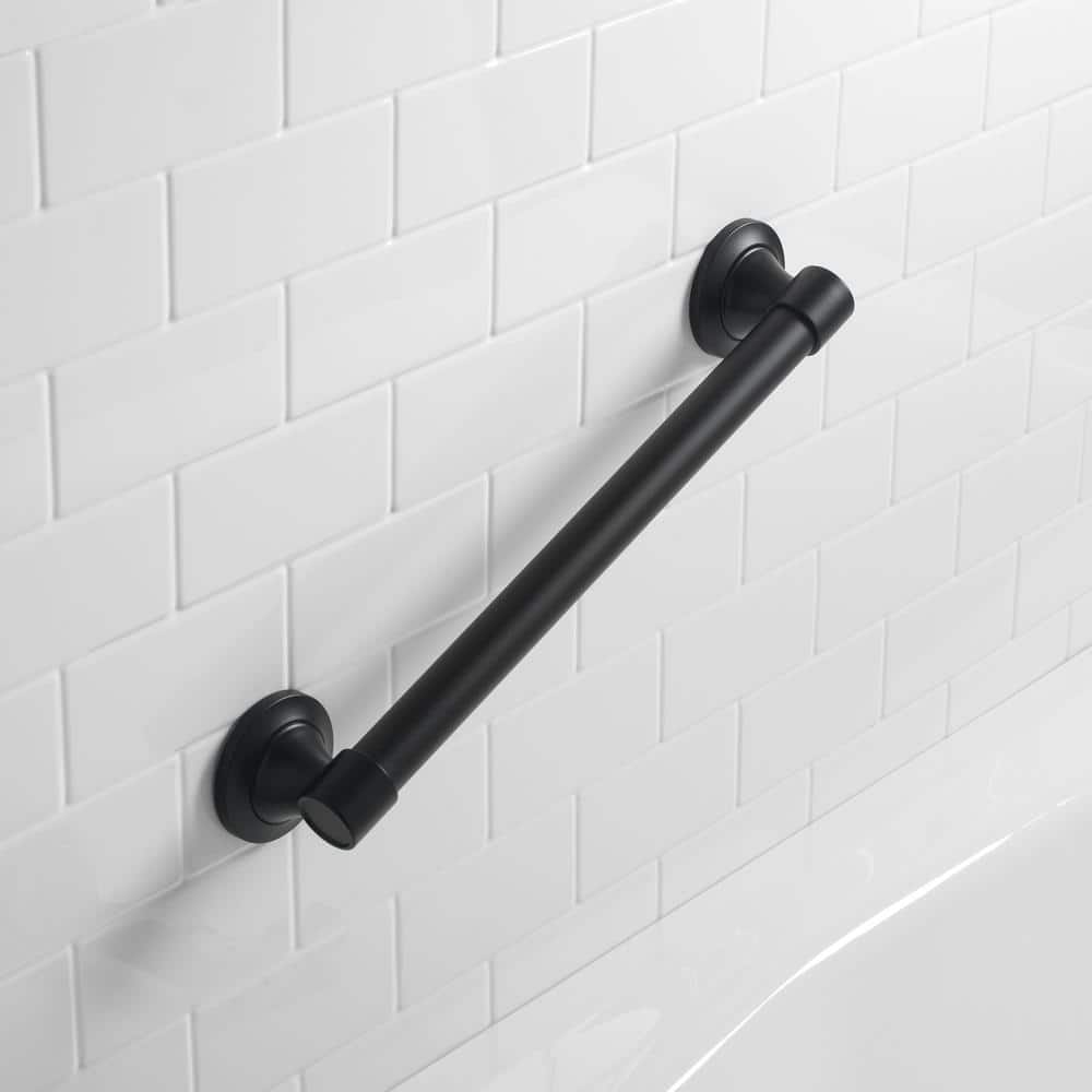 Matte Black 24" Stainless Steel Bathroom Grab Bar