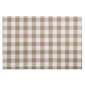 Buffalo Check 18 in. x 12 in. Beige / Cream Taupe Checkered Cotton/Polyester Placemats (Set of 4)
