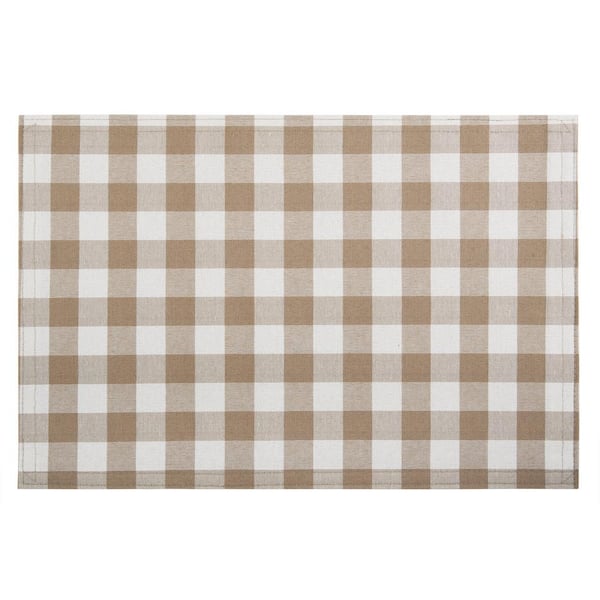 Checkered Taupe Floor Mats