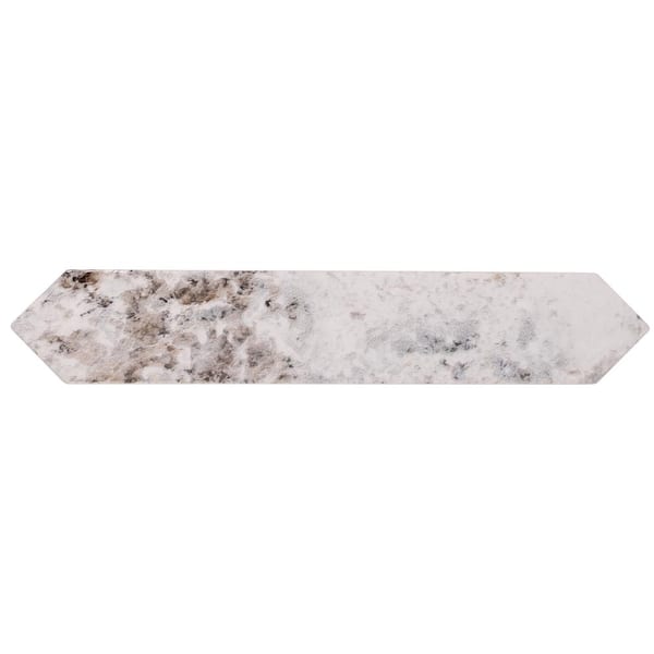 Apollo Tile Festa White 1.7 in. x 9.6 in. Glossy Ceramic Picket Wall and Floor Tile Sample (0.11 Sq. ft./case) (1-pack)