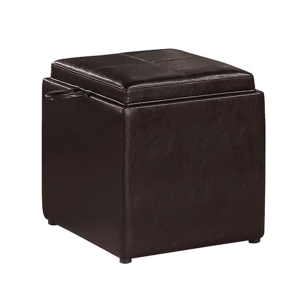 Convenience Concepts Park Avenue Espresso Single Ottoman with Stool (120)