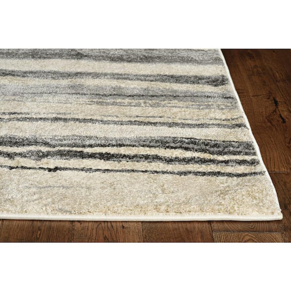 Aria Black 5 ft. x 8 ft. Striped French Country Area Rug