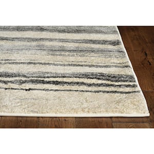 Aria Black 8 ft. x 10 ft. Striped French Country Area Rug