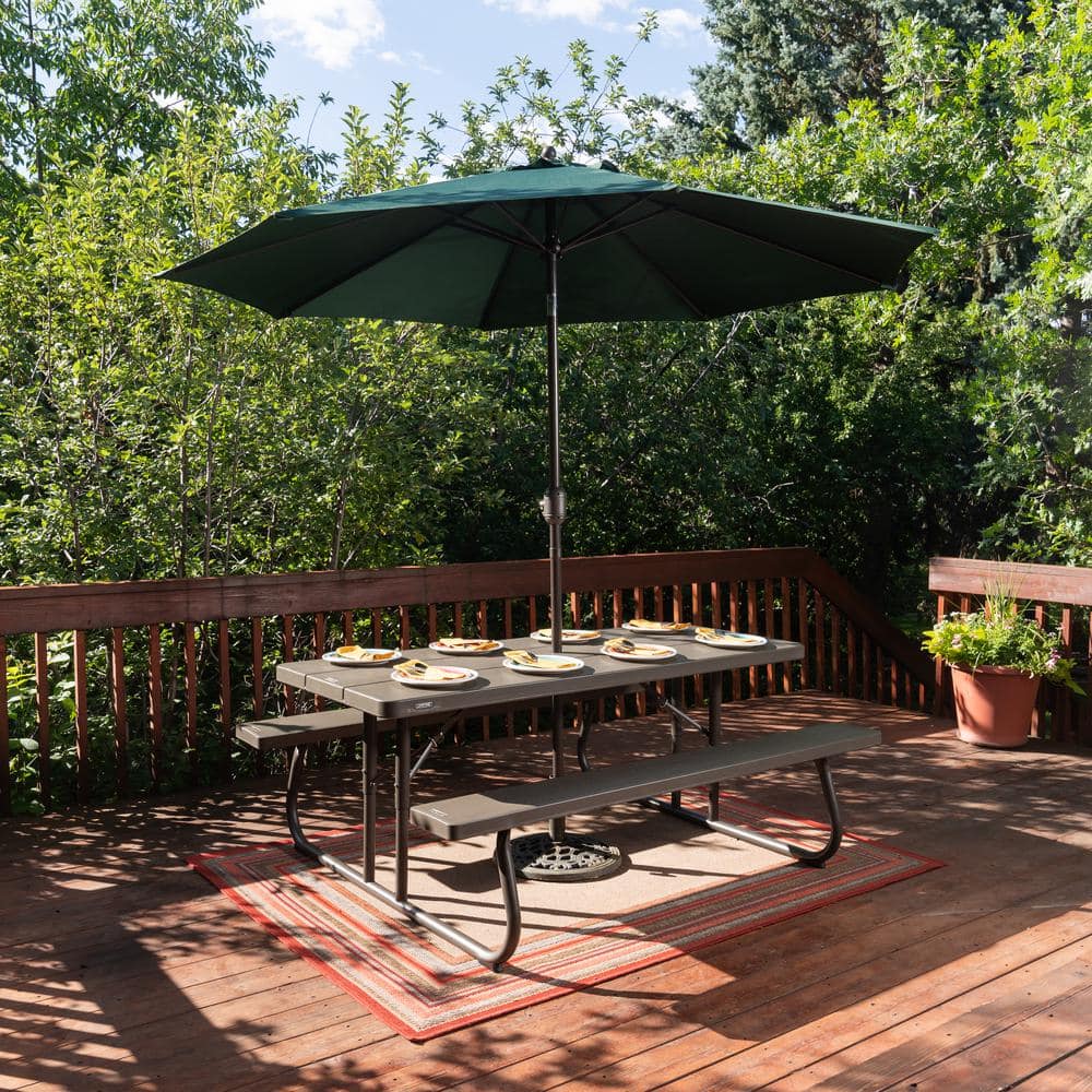 Lifetime 6-Foot Brown Folding Picnic Table with Steel Frame