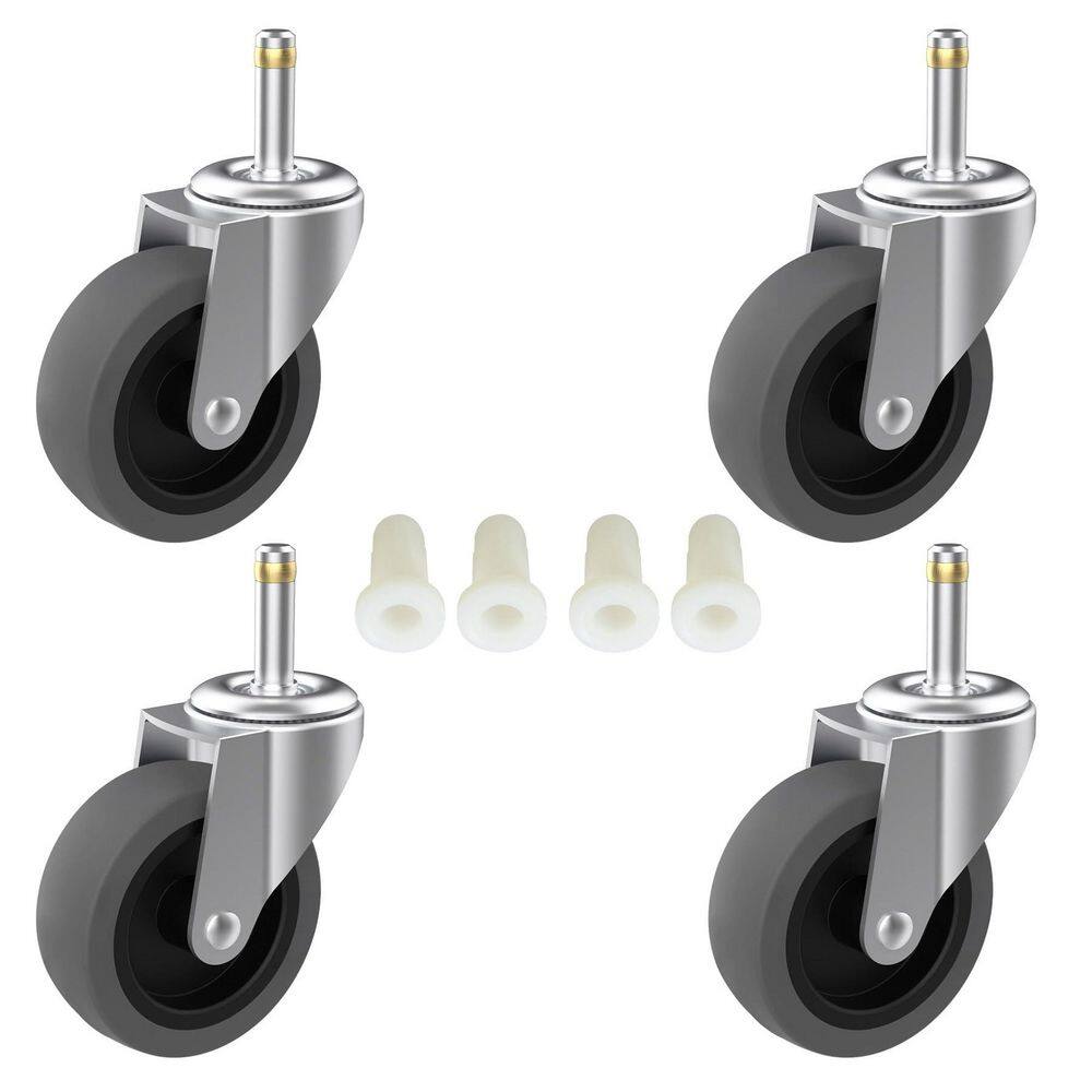 4-Pack Gray 3 in. Swivel Stem Caster Builders Hardware Heavy Duty Non-Marking TPR Wheels Load Capacity 600 lbs. price history on PriceWatchPro