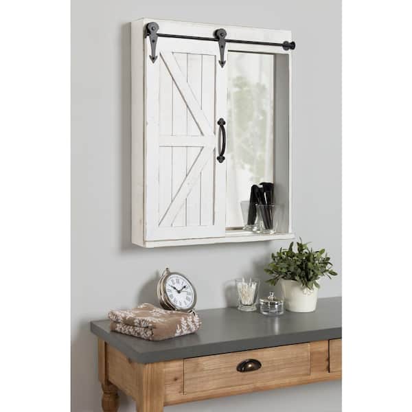 Medium Rectangle White American Colonial Mirror (27.75 in. H x 21.5 in. W)