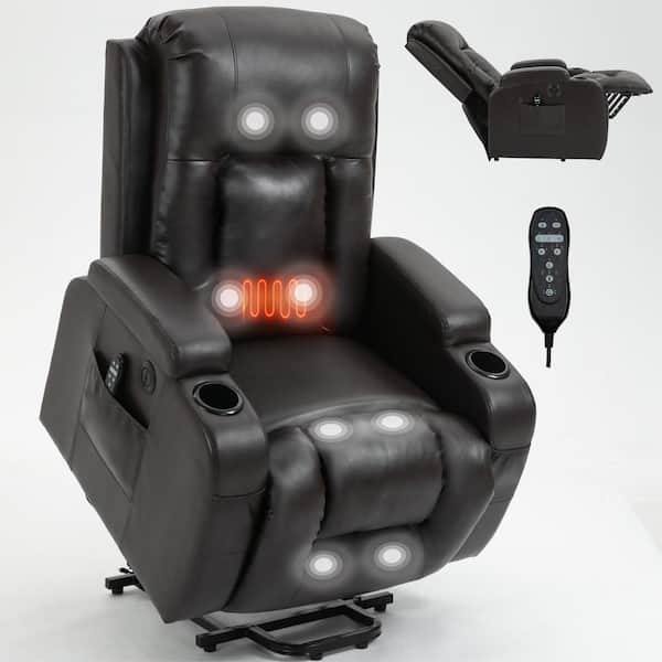 Gray Polyester Fabric Power Lift Recliner Living Room Sofa Chair with Remote