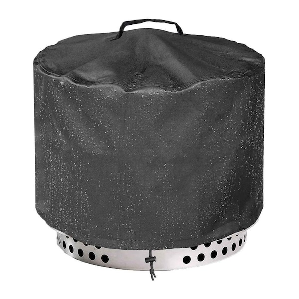 Round Fire Pit Cover for Solo Stove Bonfire 2.0 600D Heavy Duty Waterproof Camping 21 in. All-Weather Resistant
