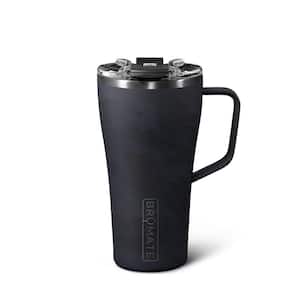 22 oz. Midnight Black Camo Stainless Steel 100% Leak Proof Insulated Coffee Travel Mug Double Walled with Handle and Lid