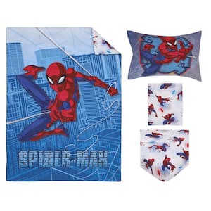 Spiderman 4 Piece Toddler Bed Set in Polyester