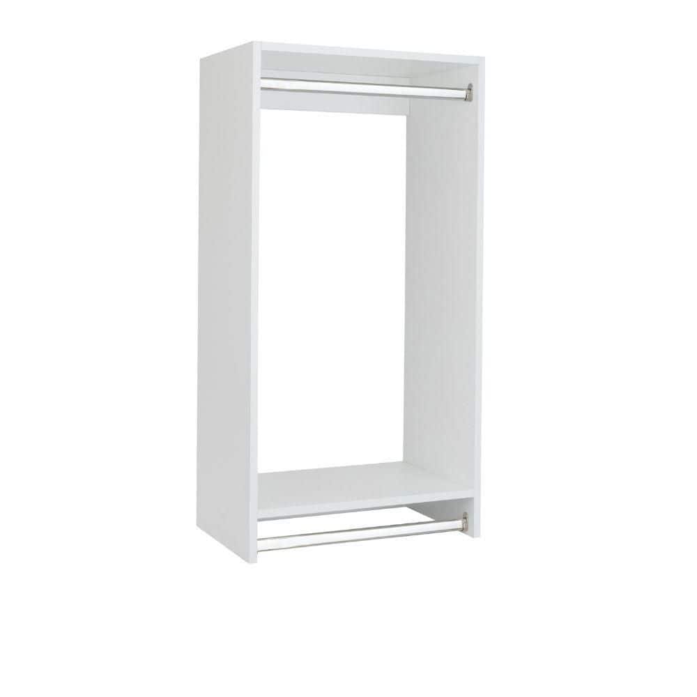 Vista Collection 33 in. W White Closet Kit Double Hanging Wall Mounted 2-Shelf Wood Closet System price history on PriceWatchPro