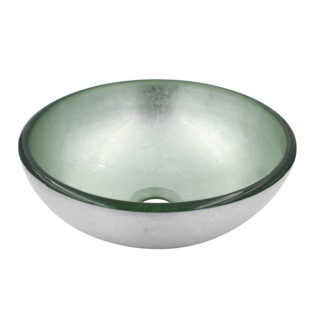 Argento Mini 12 in. Silver Foiled Round Glass Vessel Bathroom Sink price history on PriceWatchPro