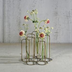 Shelly 1-Piece Clear/Gold Bud Table Vase