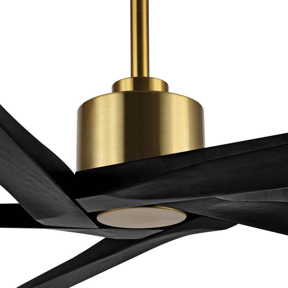 54" Gold and Black 5-Blade Ceiling Fan with Remote