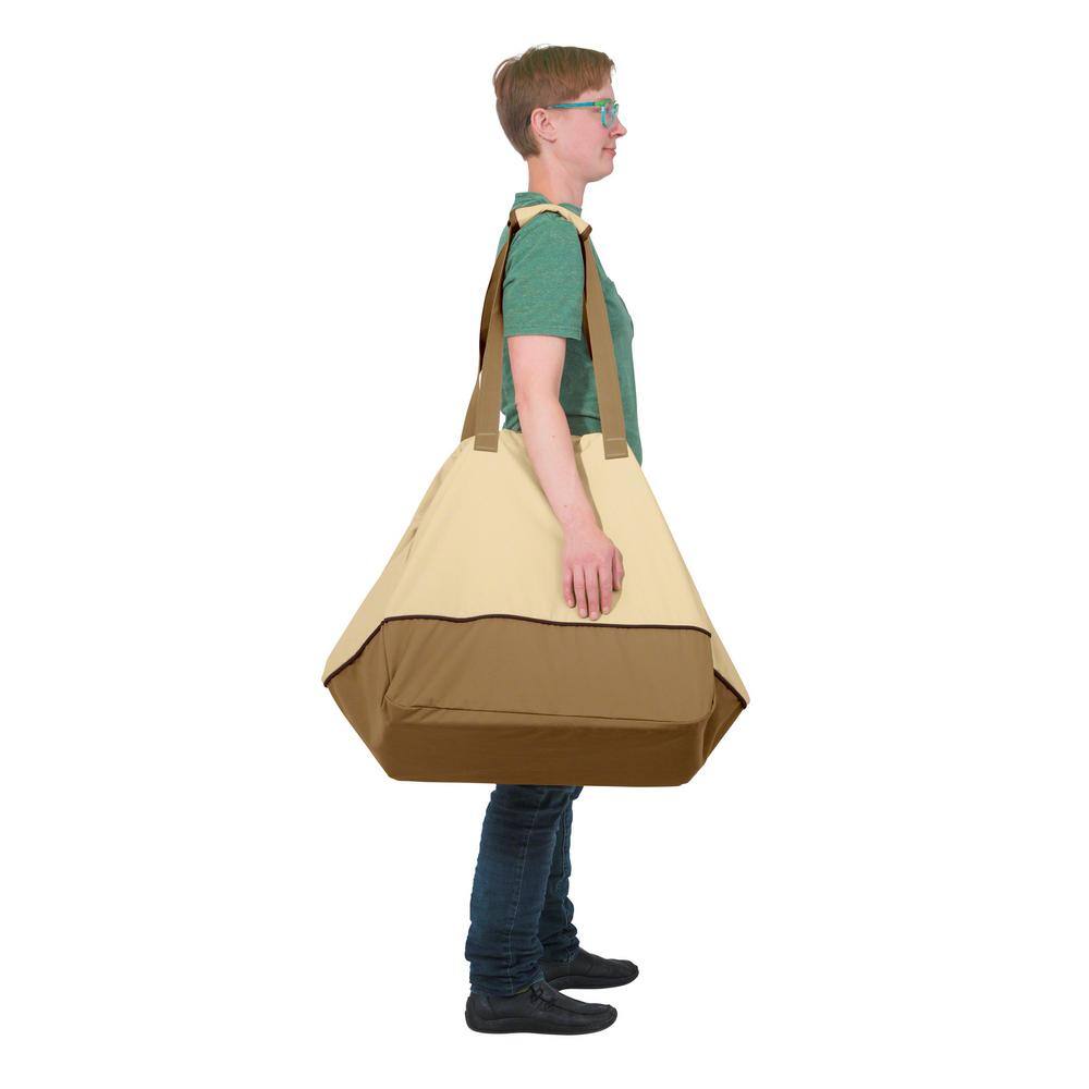 Medium Tan and Brown Water-Resistant Table Top Grill Cover
